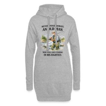 Vintage-Großvater-Geschenk Pfirsich-Humor - Hoodie-Kleid - Grau meliert - Vorne