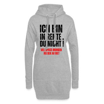 ICH BIN IN RENTE, DU  NICHT! - Hoodie Dress - heather grey - Front