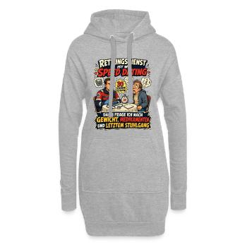 Rettungsdienst ist wie Speed Dating - Hoodie-Kleid - Grau meliert - Vorne
