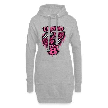 Anniversaire 8 Ans Fille Western Cowboy Cadeau - Sweat-shirt à capuche long Femme - gris chiné - Devant