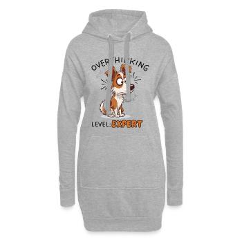 Jack Russell réfléchit trop à la conception experte des chiens - Sweat-shirt à capuche long Femme - gris chiné - Devant