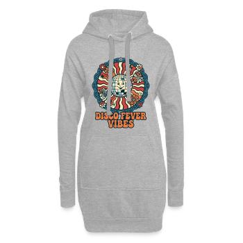 Disco Fever Vibes Retro Discokugel - Hoodie-Kleid - Grau meliert - Vorne