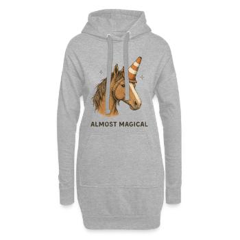 Almost Magical Horse Unicorn Humor - Hoodie Dress - heather grey - Front