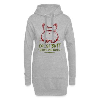 Corgi Butt Humor Shirt - Hoodie Dress - heather grey - Front