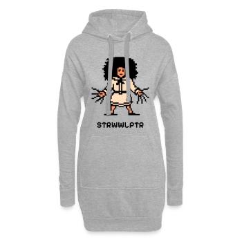 Le Struwwelpeter 8 bits - Sweat-shirt à capuche long Femme - gris chiné - Devant