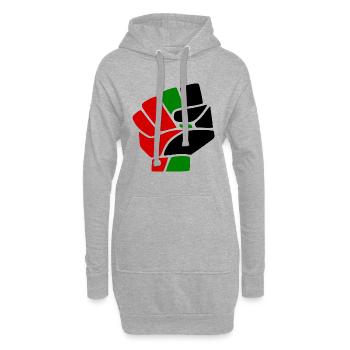 Palestine - Sweat-shirt à capuche long Femme - gris chiné - Devant