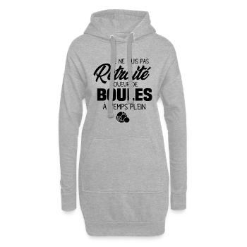 Je ne suis pas retraité joueur de boules - Sweat-shirt à capuche long Femme - gris chiné - Devant
