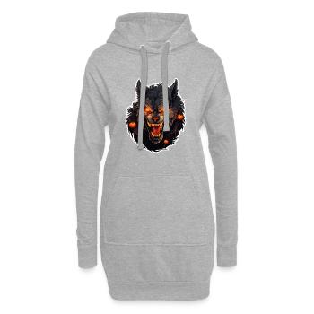 Werwolf mit Halloween - Hoodie-Kleid - Grau meliert - Vorne