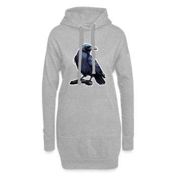 Krähe Rabe - Hoodie-Kleid - Grau meliert - Vorne