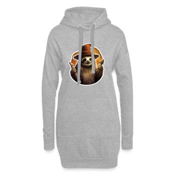 Paresseux d’Halloween avec chapeau de sorcière - Sweat-shirt à capuche long Femme - gris chiné - Devant