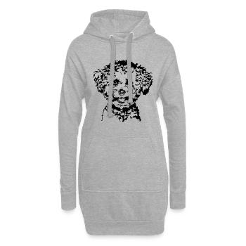 BICHON FRISE Portrait Chiens Wilsigns - Sweat-shirt à capuche long Femme - gris chiné - Devant