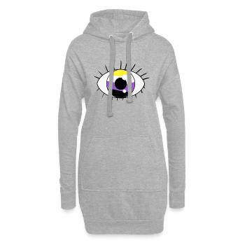 Eye non binary - Hoodie Dress - heather grey - Front