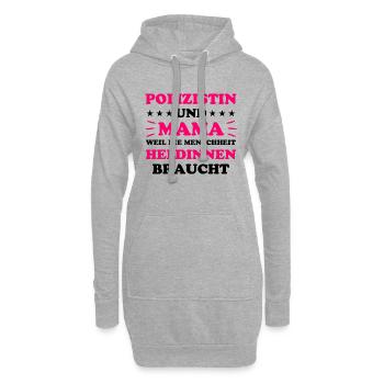 Polizistin Lustige Spruch Polizei Sprüche Geschenk - Hoodie-Kleid - Grau meliert - Vorne