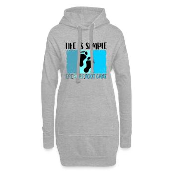 Soins des pieds Pédicure Podiatre Salon de manucure Cadeau - Sweat-shirt à capuche long Femme - gris chiné - Devant