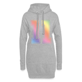11 Zahl Bunt - Hoodie-Kleid - Grau meliert - Vorne