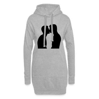 Baiser de la Gay Pride - Sweat-shirt à capuche long Femme - gris chiné - Devant