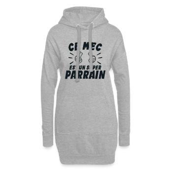 Ce mec est un super parrain : cadeau parrain - Sweat-shirt à capuche long Femme - gris chiné - Devant