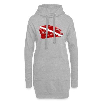 plonger - Sweat-shirt à capuche long Femme - gris chiné - Devant