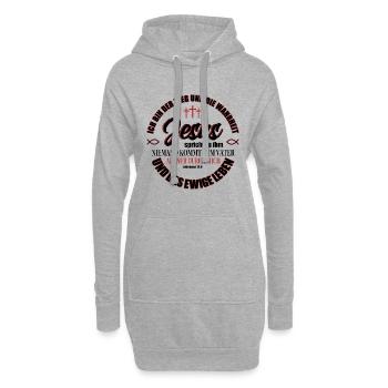 Jesus Christus Shirt Bibelvers Ich bin der Weg - Hoodie-Kleid - Grau meliert - Vorne