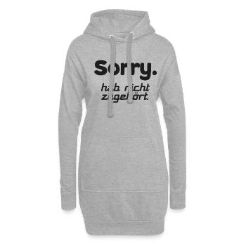 Sorry hab nicht zugehoert - Hoodie-Kleid - Grau meliert - Vorne