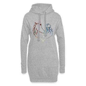 CHEVAL CHEVAL CHEVAL CAVALIÈRE - Sweat-shirt à capuche long Femme - gris chiné - Devant