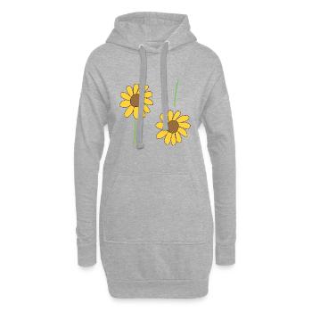 Blume Sonnenblume Symbol Blumen - Hoodie-Kleid - Grau meliert - Vorne