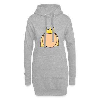 Symbole de la reine de la couronne de la tête - Sweat-shirt à capuche long Femme - gris chiné - Devant