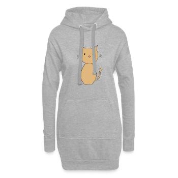 Chat Animal Symbole Mignon Marron - Sweat-shirt à capuche long Femme - gris chiné - Devant
