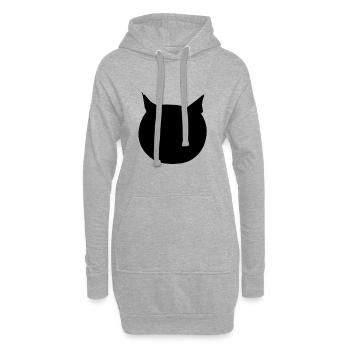 Dessin animé d’icône d’animal de tête de chat - Sweat-shirt à capuche long Femme - gris chiné - Devant