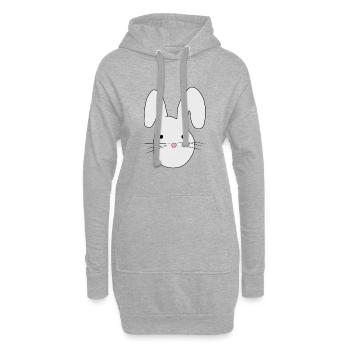 Hase Tier Symbol Grau Tiere - Hoodie-Kleid - Grau meliert - Vorne