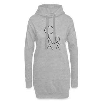 Familie Mann Menschen Mensch Kind - Hoodie-Kleid - Grau meliert - Vorne