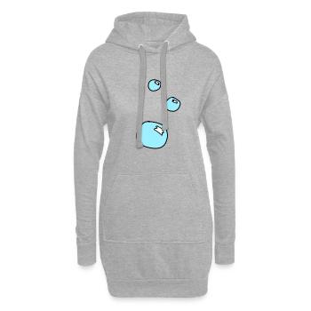Bulles de savon cercles forme eau bleu - Sweat-shirt à capuche long Femme - gris chiné - Devant