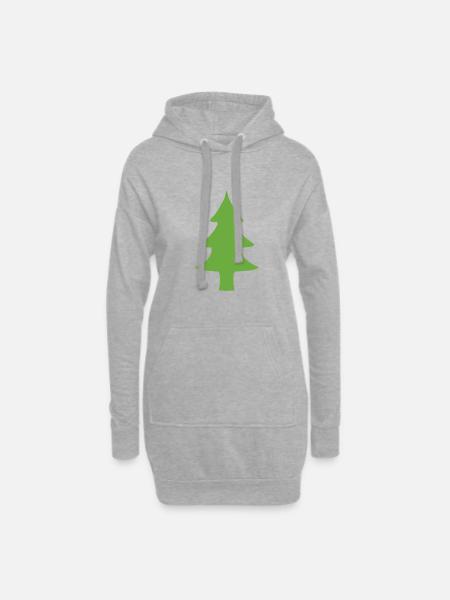 Tannenbaum baum natur grün - Hoodie-Kleid - Grau meliert