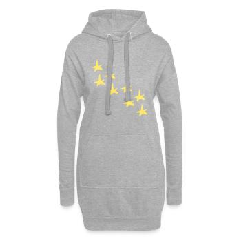 sterne stern gelb muster symbol formen - Hoodie-Kleid - Grau meliert - Vorne