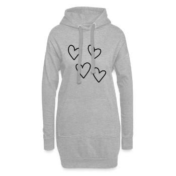 liebe vier herzen herz muster symbol - Hoodie-Kleid - Grau meliert - Vorne