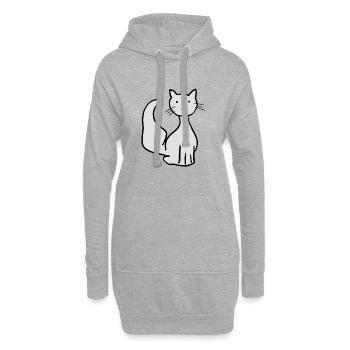 Chat Animal Icon Gris Animaux De Compagnie - Sweat-shirt à capuche long Femme - gris chiné - Devant