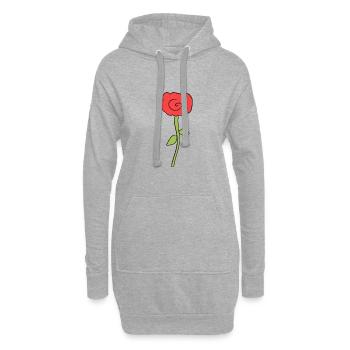 pflanze blume rose symbol rosa - Hoodie-Kleid - Grau meliert - Vorne