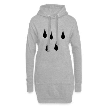 träne wasser traurig regen tränen - Hoodie-Kleid - Grau meliert - Vorne