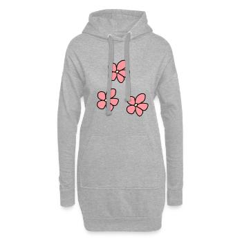 Trois fleurs fleur rose plante symbole nature - Sweat-shirt à capuche long Femme - gris chiné - Devant
