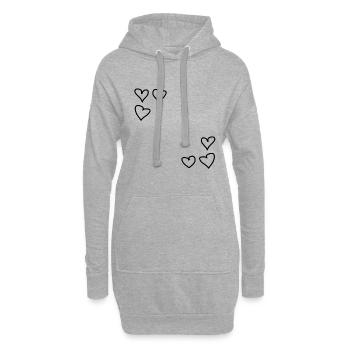 herzen muster rahmen formen herz liebe - Hoodie-Kleid - Grau meliert - Vorne