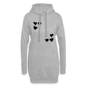 Motif coeurs cadre symbole coeur amour - Sweat-shirt à capuche long Femme - gris chiné - Devant