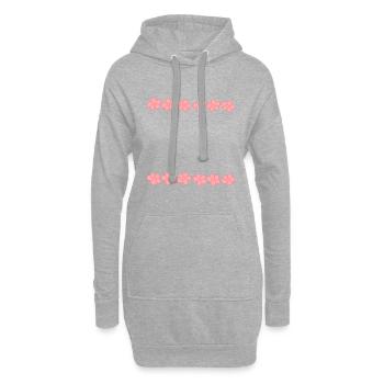 fleurs fleur plante rose ligne - Sweat-shirt à capuche long Femme - gris chiné - Devant