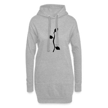 Feuille Feuilles Ligne Nature Branche - Sweat-shirt à capuche long Femme - gris chiné - Devant