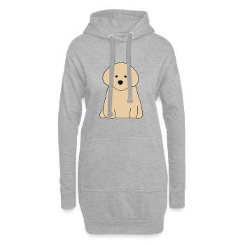 Hund Haustier tier symbol braun - Hoodie-Kleid - Grau meliert - Vorne