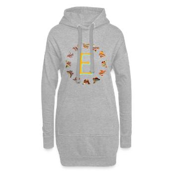 Papillons E 56 E - Sweat-shirt à capuche long Femme - gris chiné - Devant