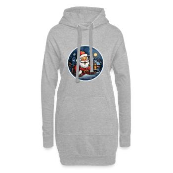Père Noël - Sweat-shirt à capuche long Femme - gris chiné - Devant