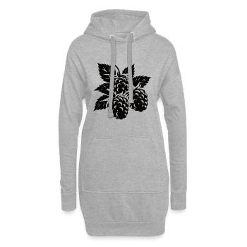 Schlichtes Brombeer-Design – Natürliche Eleganz - Hoodie-Kleid - Grau meliert - Vorne