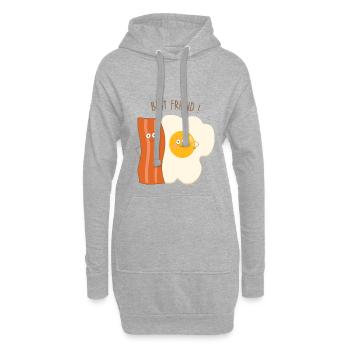 best friends - Sweat-shirt à capuche long Femme - gris chiné - Devant