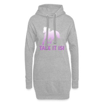 Take it Isi Islandpferd Schimmel Isländer - Hoodie-Kleid - Grau meliert - Vorne