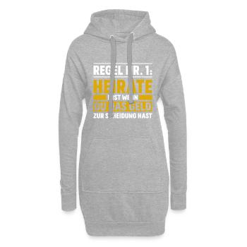 Regel Nr. 1: Heirate Erst Wenn Du Das Geld Zur - Hoodie-Kleid - Grau meliert - Vorne